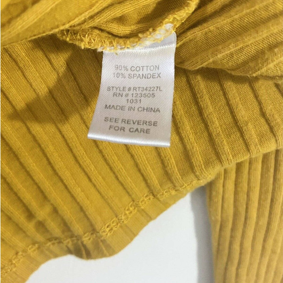 Yellow Crop Top Long Sleeve (Heart & Hips) SMALL Cotton Blend - Picture 4 of 10